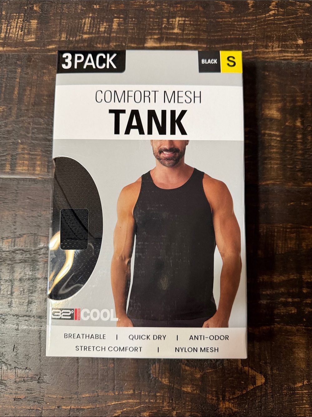 Men’s Comfort  Mesh Tank Top  , 3 Pack Black -